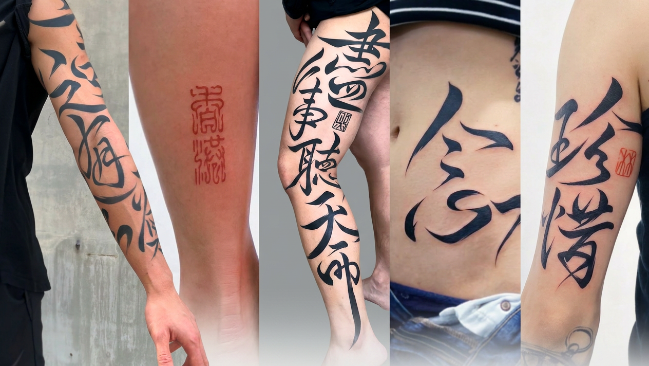 Collage of various tattoos on different body parts with 'Tattoos by Alex' text.